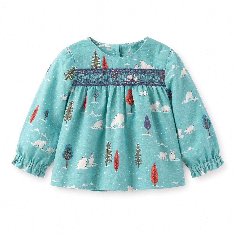 Baby Boden Woodland Smocked Top - 6-12 Months